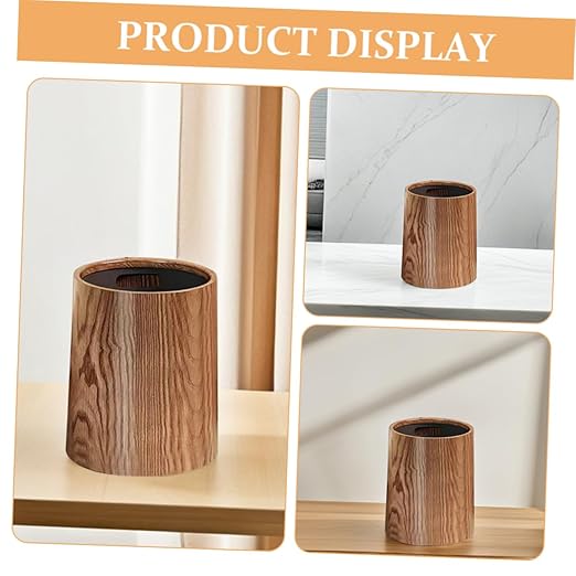 Bathroom Trash Can Wastebasket Rustic Design Large Capacity Counter Trash Can Plastic Construction Suitable for Kitchen Office Bathroom