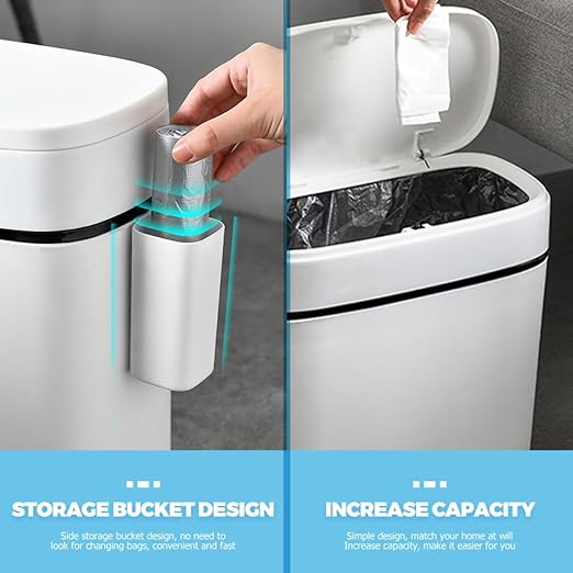 BESPORTBLE Bathroom Trash Can with Lid 10L Compact Kitchen and Toilet Garbage Bin with Storage Box Matte Finish Wastebasket for Home Organization