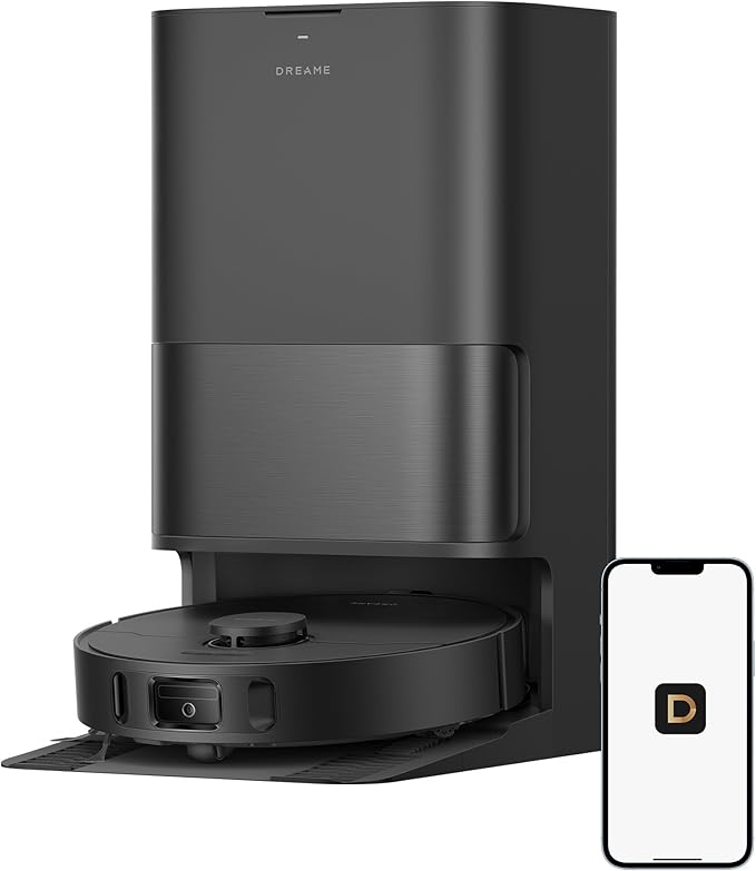 DREAME D30 Ultra Robot Vacuum and Mop 25000Pa Powerful Suction All-in-One Base Station with 100 Days Auto-Empty MopExtend Tech for Edge Cleaning Smart Obstacle Avoidance Black