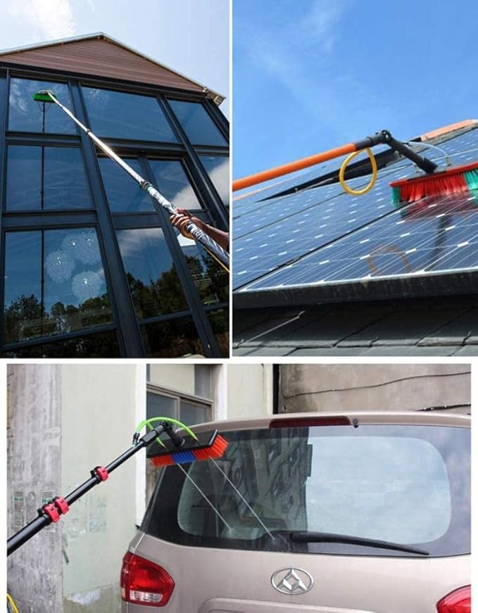 water fed pole kit window cleaning brush outdoor Window Cleaning Brush Cleaning Pole Telescopic Brush Extendable Cleaner Conservatory Roof Cleaning Photovoltaic And Solar Panels Kit Water Brush