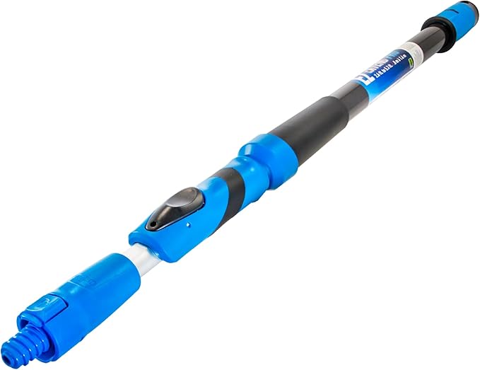 Unger Professional Lock-On EZ Extend Pro Telescopic Pole Extension 2.6’ to 5.3’ Telescoping Pole for Floor &amp High-Access Cleaning Use With Squeegees Broom Heads Brush Heads &amp More Indoor