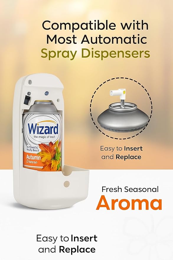 Wizard Automatic Spray Refill Bright &amp Fresh 12-Pack 4 Clean &amp Tropical Scents (3 Cans Each) Fits Air Wick &amp Glade Automatic Sprayers