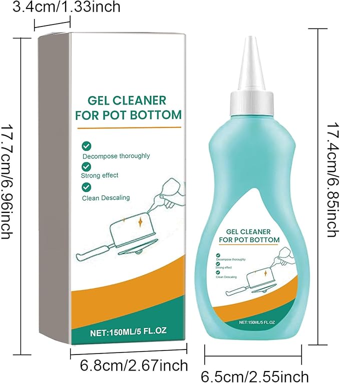 Cookware Bottom Gel Cleaner Gel Cleaner for Pot Bottom Pot Base Black Scale Cleaning Gels Cleaning Gels for Black Pots Base Stainless Steel Cookware Cleaners (2pcs)