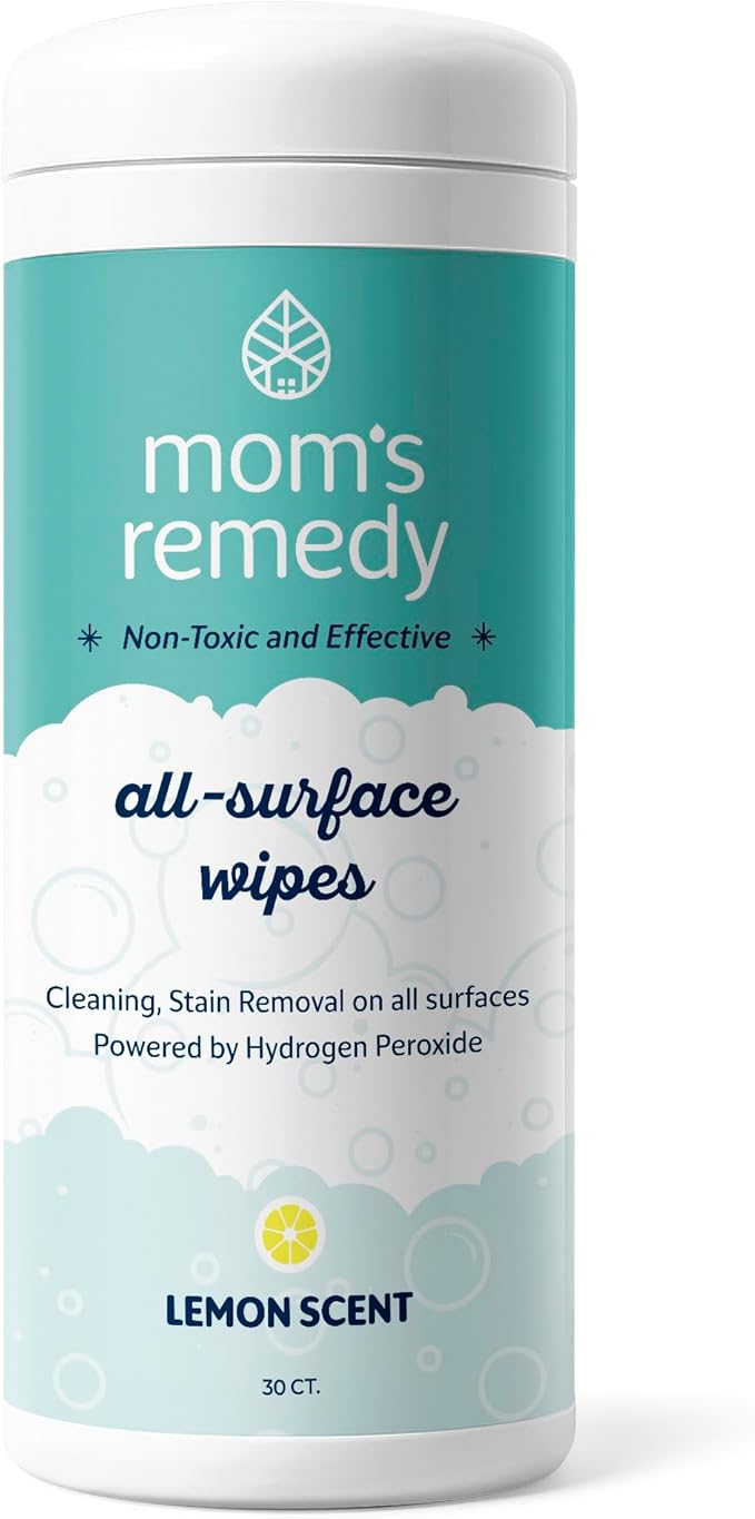 MOMREMEDY Hydrogen Peroxide Cleaning Wipes | All Purpose Cleaner and Stain Remover | Multipurpose for Kitchen Bathroom All Surfaces
