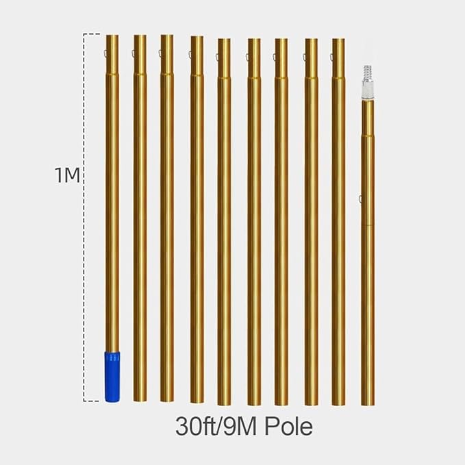 Window Cleaning Pole Outdoor Window Cleaning PoleWater Fed Pole Kit with Hose Spray3.6-9m Water Fed Telescopic BrushSolar Panel Cleaning Equipment Outdoor Window Cleaner (Size : 9M/30Ft)