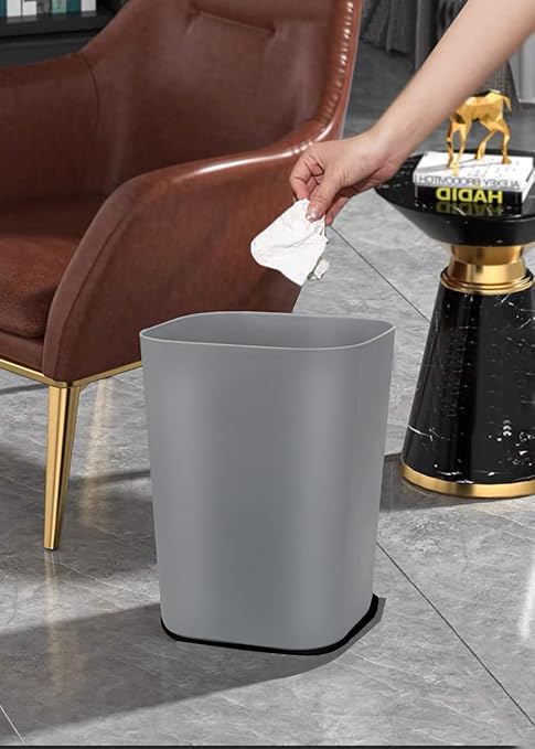 Besli 2 Gallon Small Trash Can Garbage Can Wastebasket for Bathroom Bedroom Kitchen OfficePack of 3 (Gray)
