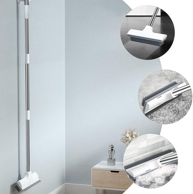 BESPORTBLE Bathroom Floor Scrub Brush with Long Handle Hard Bristle Shower Floor Scrubber and Grout Cleaning Brush for Tile