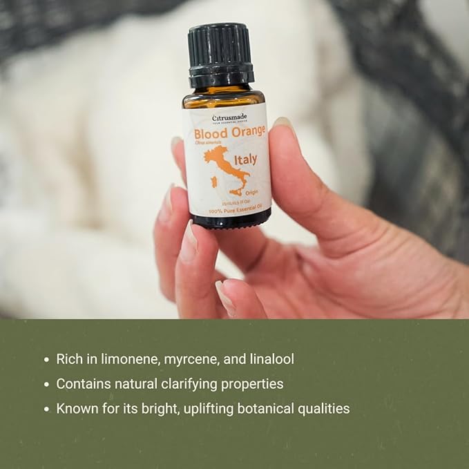 Blood Orange Essential Oil - Direct from Citrusmade in Sicily - Pure Essential Oil for Diffusers and Aromatherapy - Natural Citrus Scent | 100% Pure Therapeutic Grade (8oz)