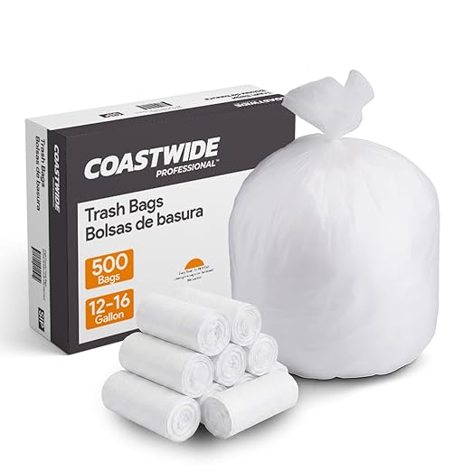 Professional Gallon Trash Bag 24 x 33 High Density 13 mic Natural 500 Bags/Box