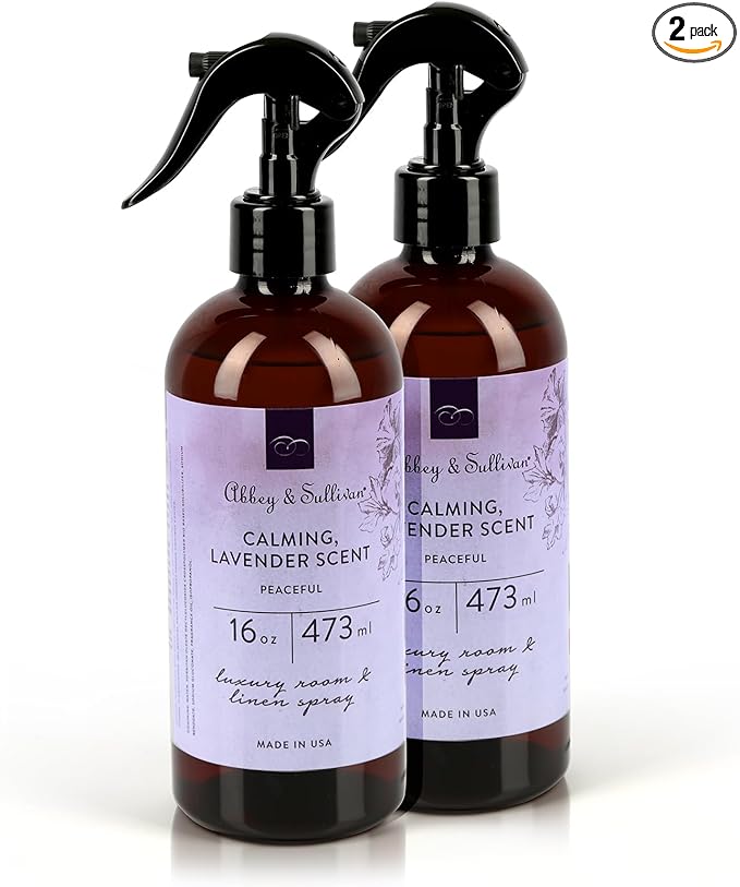Abbey &amp Sullivan Linen Spray Peaceful Lavender Fabric Freshener and Fragrance Room Spray Pack of 2 16 oz