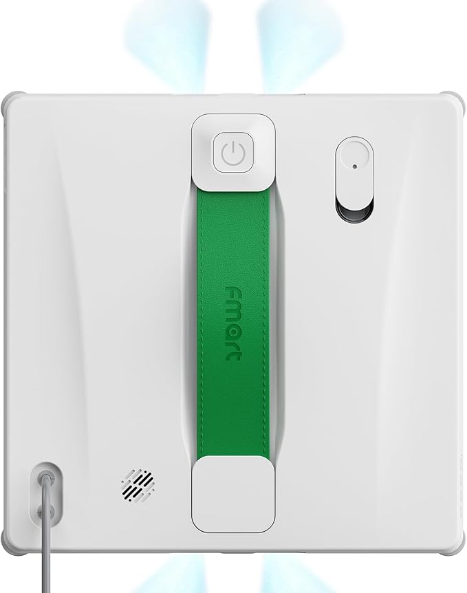 FMART W8 Mini Window Cleaning Robot 8000Pa Suction Ultra-Slim 2.36 in 4-Way Ultrasonic Spray Edge-Cleaning Route Smart Path Planning 9-Stage Safety App &amp Remote Control