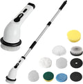 Electric Brush for Cleaning - Adjustable Handle GadgetsRechargeable Cordless Shower Scrubber | Car Kitchen Home Shower Floor Tile Tub Grout Wall Toilet