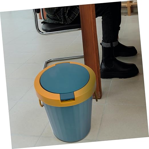PRETYZOOM Large Wastebasket Lid Trash Can for Bathroom Office Kitchen Pp Material Easy to Use