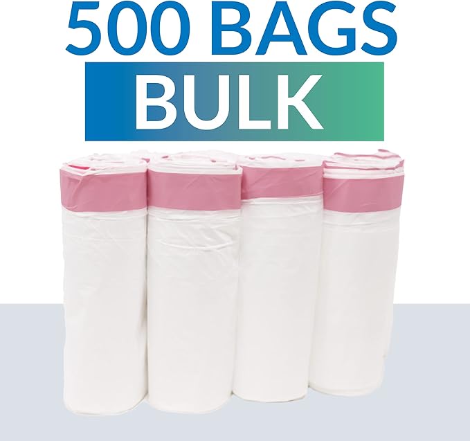 Reli. 6-10 Gallon Trash Bags Drawstring | 500 Count Bulk | 22x23 | 6 8 10 Gallon Drawstring Garbage Bags | White Trash Can Liners | Small - Medium