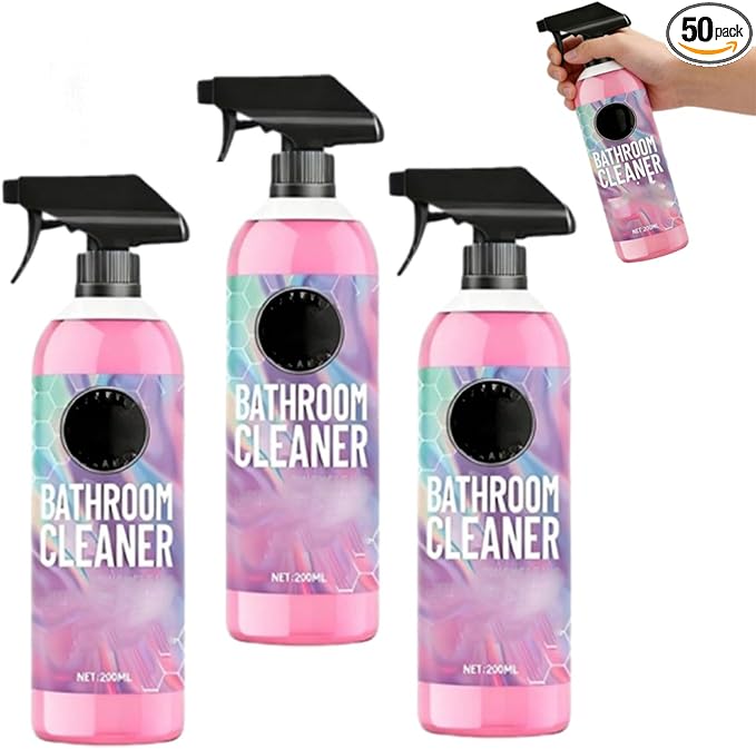 Heavy Duty Bathroom Scrubbing Solution 20 Fl Oz Powerful Pink Bathroom Cleaner Spray All Purpose Bathrooms Foam Cleaners For Sink Tub Floor Tile Glass Surface (3)