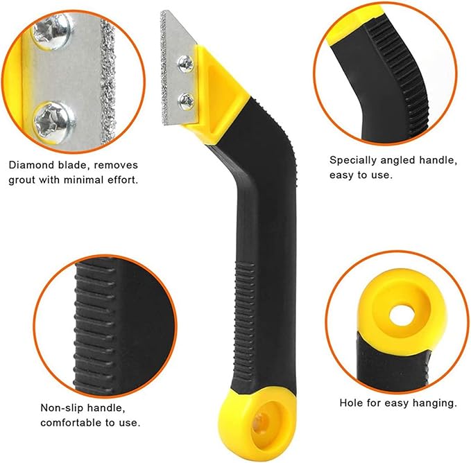 Caulking Tool Kit Angled Grout Saw Double Ended Ball Tiling Tool for Tile Joint Cleaning Filling