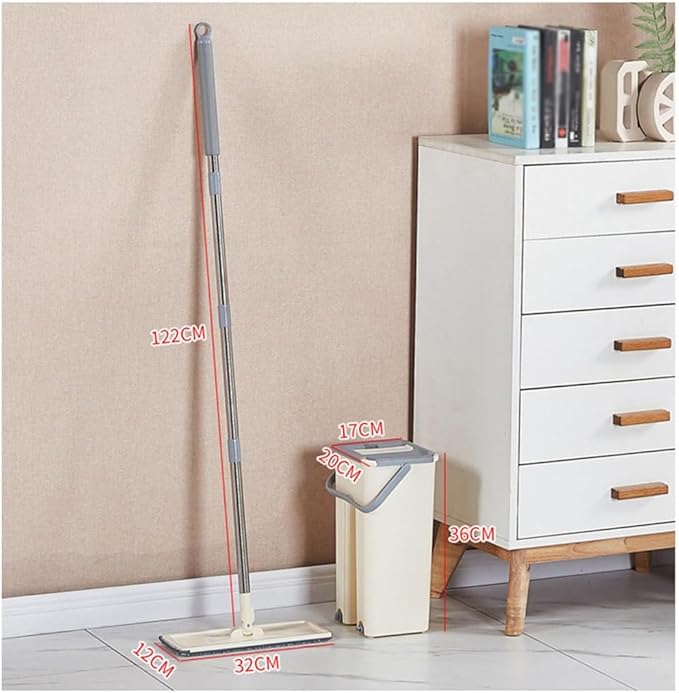 Hands-Free Flat Mop Dry and Wet Cleaning A Rotating for Household Use