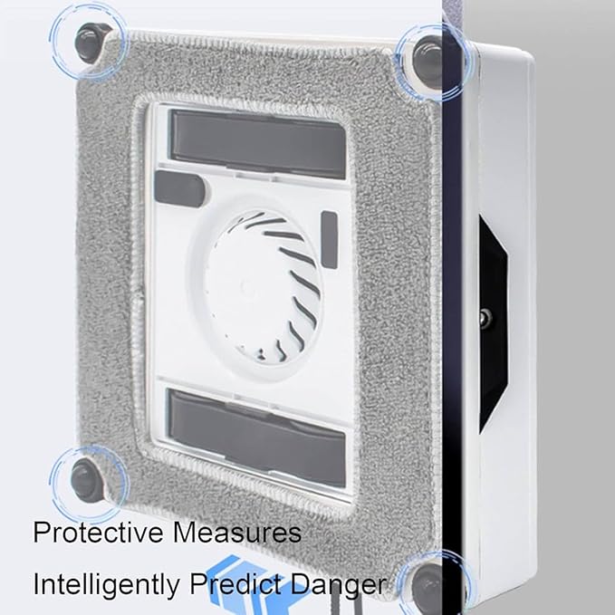 Smart Window Cleaner Robot Household Automatic Glass Cleaner Ups Power Shut Off Strength 20 Minutes for Outdoor and Indoor Windows Desk Tile Ceiling