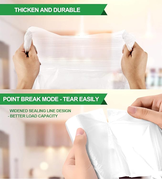 FORID Clear Small Trash Bags 4 Gallon Garbage Bags Wastebasket Bin Liners 330 Count Plastic Trash Bags for Bathroom Bedroom Office Trash Can 15 Liters - Durable &amp Thick Trash Bag (Pack of 2)