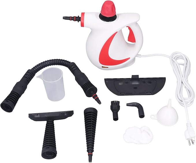 Handheld Steam Cleaner High Pressure Steam Cleaner with Temperature Control Multipurpose Power Steamer for Home Car Kitchen Bathroom Cleaning Includes 10 Accessories (US Plug 110‑120V)