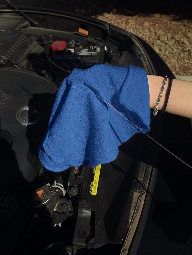 Avalon Towels Cotton Shop Rags – (Pack of 150) Size 12x14 Inches Cleaning Rags – Absorbent Shop Towels and Multipurpose Cleaning Towels for Automobiles Industries Garage and Homes (Blue)