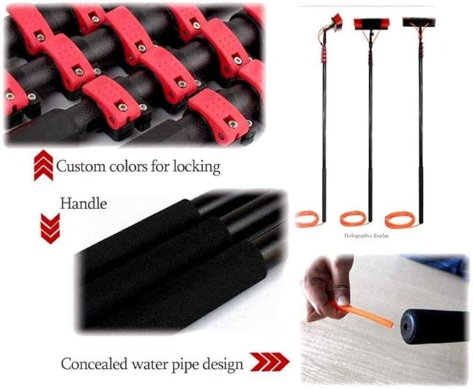 Telescopic Photovoltaic Panel Cleaning Brush Washing Set Equipment Telescopic Extension Cleaning Pole 3.6M - 11M Suitable for Trucks Windows Window Glass Wall24FT/7.2M