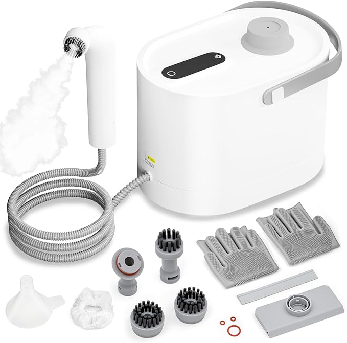 Steam Cleaner for Home All-in-One Kit Handheld Steamer for Cleaning 15s Heat-Up Steam Adjustable Suitable for Tile Grout Window Bathroom Kitchen Fabric
