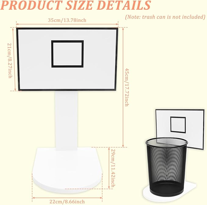 Basketball Hoop Trash Can Basketball Trash Can Holder Net Garbage Waste Basket Bin Fun Throwing Basketball Hoop Laundry Basket for Boys Room Decor Office Gym Party Gifts