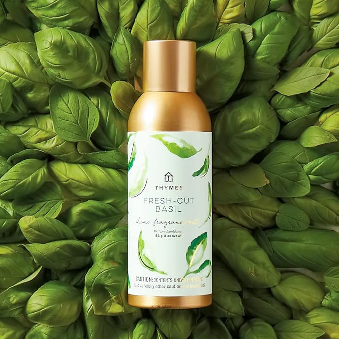 Thymes Home Fragrance Mist – Room Air Fresheners for Home Long Lasting – Air Freshener Spray – Premium Home Fragrance with Notes of Fresh Basil Tomato Leaf &amp Delicate Sage (Fresh-Cut Basil 3 oz)