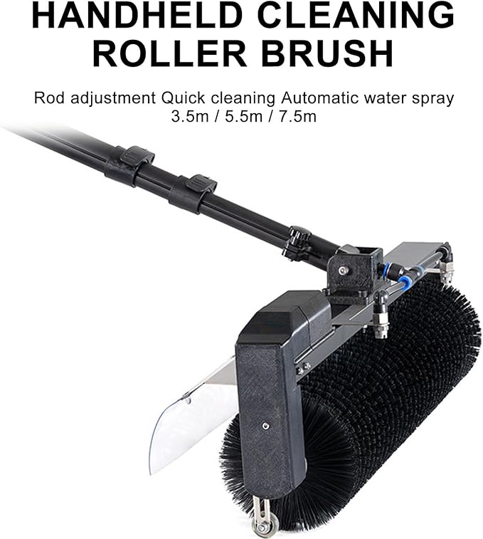 3.5m/5.5m/7.5m Adjustable Window Glass Cleaning Tool Electric Solar Panel Cleaner with Extendable Aluminum Pole5.5M