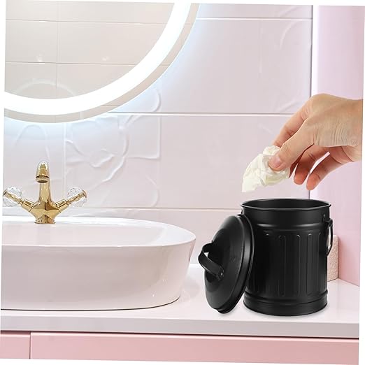 Creative Decorative Trash Bin Versatile Garbage Can for Desk Pen Holder and Flower Bucket Stylish Wastebasket for Home Office Kitchen and Bedroom