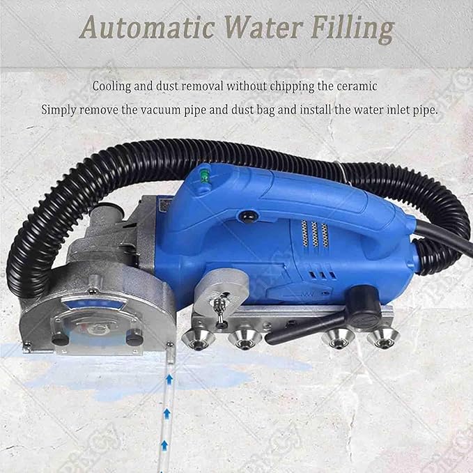 Electric Grout Removal Tool - 1200W Tile Gap Cleaning Machine with Automatic Water Blower for Floor DIY Regrouting and Seam Cleaning with 9000RPM &amp Diamond Blade
