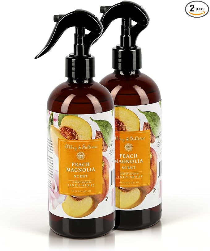 Abbey &amp Sullivan Linen Spray Peach Magnolia Fabric Freshener and Fragrance Room Spray Pack of 2 16 oz