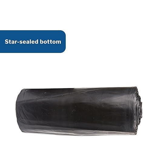 Inteplast Trash Can Liners Extra Heavy Plus Duty - Star-Sealed Bottom 1.1 mil - Gray 45 gal Capacity 38 in x 58 in
