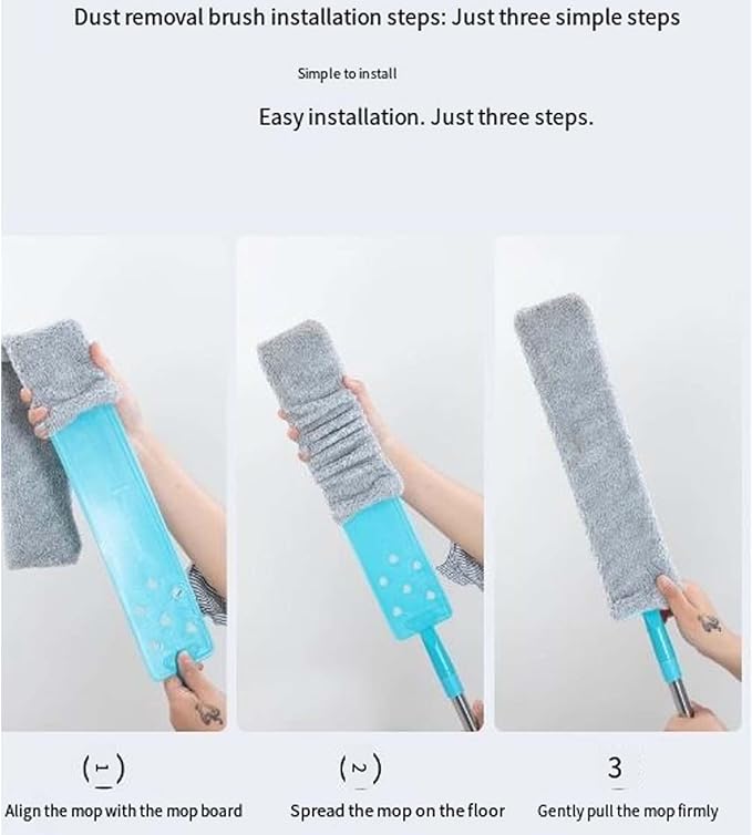2026 Upgraded Retractable Gap Dust Cleaning Artifact with 3 Microfiber Dusting ClothsExtendable Duster Cleaning ToolReusable Washable Dusting Wand for HomeCeilingBlindsFurniture (60in)
