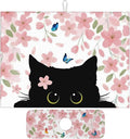 Flowers Black Cat Butterfly Dish Drying Mat for Kitchen Counter 18x24 Microfiber Absorbent Fast Dry Mat 2Pcs Dish Mat Faucet Mats Sets Large Drying Kitchen Mat Kitchen Drying Pad Coffee Bar Decor
