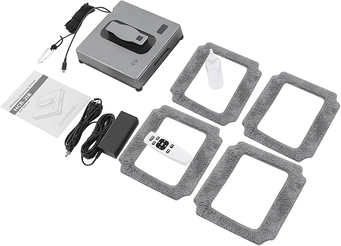 Cashewnuts 72W Window Cleaning Robot Manual/Automatic Window Vacuum Cleaner Electric Dual Spray Window Cleaner 3 Mode Low Noise Window Cleaning Machine w/Remote Control for 30-50㎡ (Silver Gray)