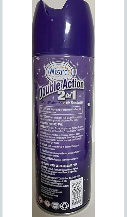 Wizard Double Action Smoke Odor Neutralizer &amp Air Freshener Eliminates Smoke Smell &amp Odors Freshens Air Long-Lasting Scent 4-Pack of 12oz Sprays lavender (pack of 4)
