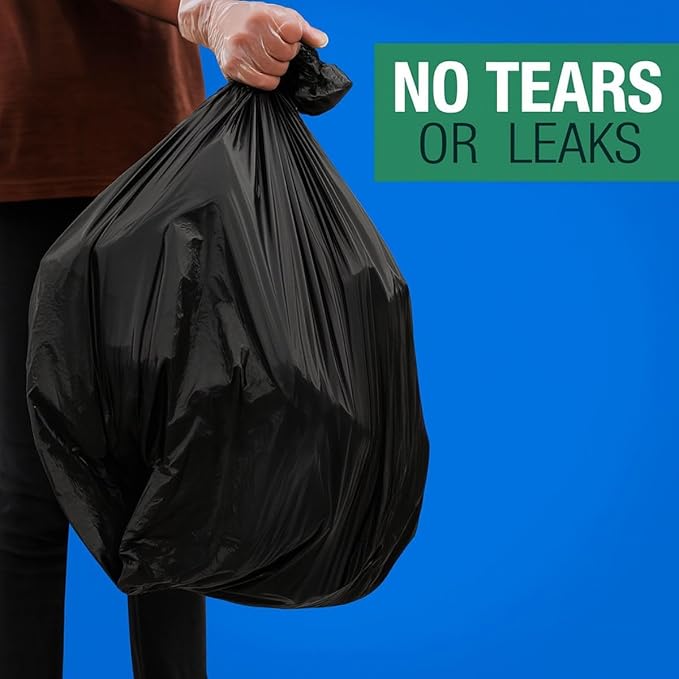 40–45 Gallon Trash Bags 40 x 46 Inch – 1.5 Mil Heavy Duty Black Garbage Bags 100 Count – Large Can Liners for Commercial Contractor and Cleanup Use