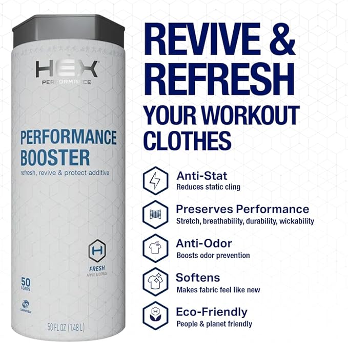HEX Performance Fabric Booster Fresh 100 Load (Pack of 2) - Safe for Activewear Made for Sensitive Skin Eco-Friendly