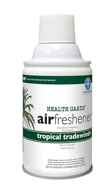 Hospeco Health Gards Metered Aerosol Air Freshener (Tropical Tradewinds Scent 7 oz. Cans Case of 12)