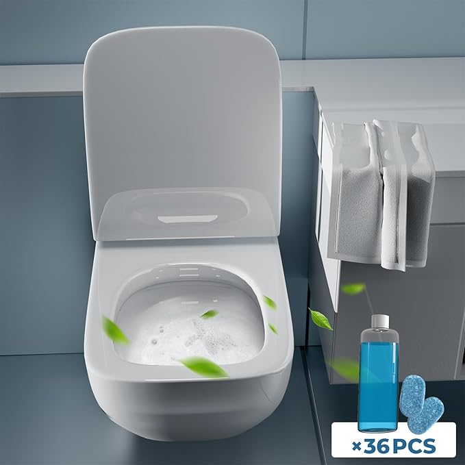 Toilet Foam Shield Tablets Anti-Splash &amp Deodorizing Bathroom Freshener Stain-Resistant Protective Foam Layer for Smart and Regular Toilets 36 Tablets per Box