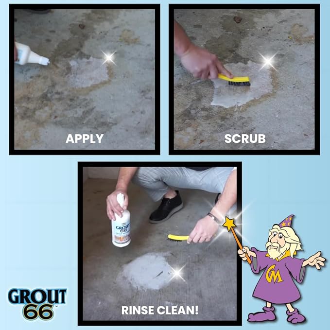 Grout66: Grout and Tile Cleaner with Low-Odor Non-Fuming Formula Ideal for Heavy-Duty Cleaning Quick Touch-Ups and Tile Maintenance. This Three Quarts Kit ensures Effortless Cleaning.