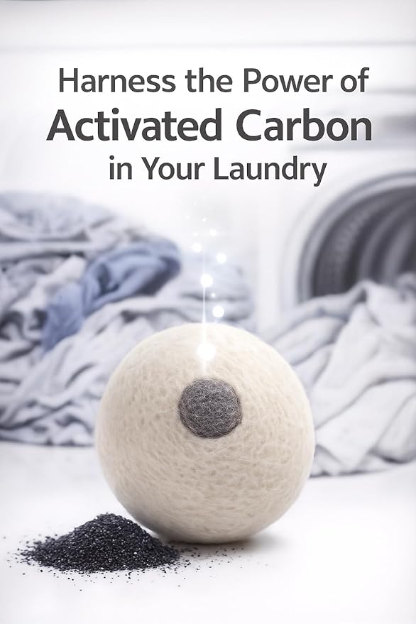 XL Wool Dryer Balls (3-Pack) with Activated Carbon – Odor Eliminating &amp Fragrance-Free Laundry Deodorizer Natural Fabric Softener Alternative Reusable Eco-Friendly Dryer Balls
