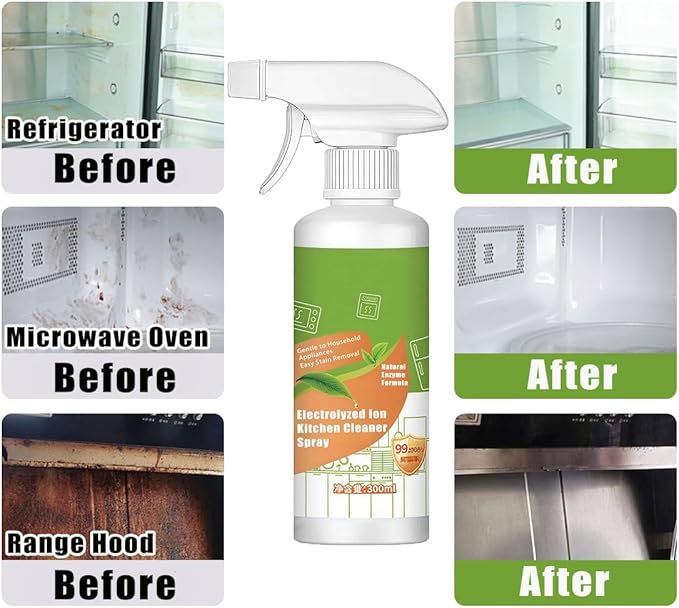 XIRUJNFD Natural Enzyme Formula to Household Appliances Electrolyzed Ion Kitchen Cleaner Spray Multi-Purpose Cleaner for Hold Oven Stove Range Hood Easy Cleaning Household Items (3)