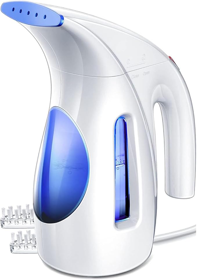 HiLIFE Steamer for Clothes Portable Handheld Design 240ml Big Capacity 700W Strong Penetrating Steam Removes Wrinkle for Home Office and Travel(ONLY FOR 120V) (Ocean Blue)