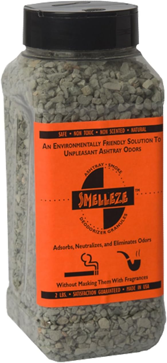 SMELLEZE Natural Ash Tray Odor Eliminator Deodorizer: 50 lb. Granules Unwanted Air Odors