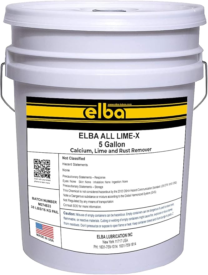 elba CALCIUM LIME SCALE RUST CORROSION REMOVER. CLEANER. DESCALER. FOR ALL ALUMINUM COMPONENTS (5 GALLON PAIL)