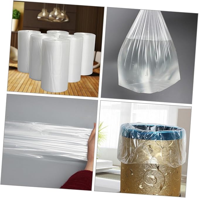 6 Rolls Thickened Plastic Trash Bags 45x50cm Small Garbage Bags for Bathroom and Kitchen Wastebaskets Disposable Leak-resistant Liners for Home Cleaning