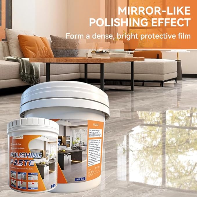 Professional Nature Stone Polishing Kit with Paste | Sealer &amp Protectant for Marble Granite Quartz Countertops Floors &amp Walls - Must Be Used with Polishing Machine (5kg)